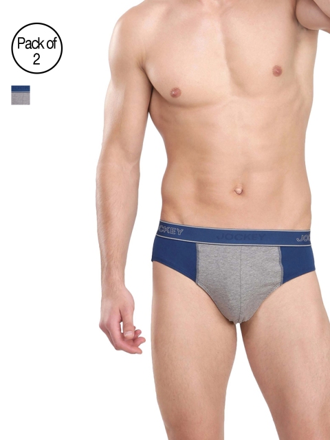 

Jockey Men Pack of 2 Blue & Grey Briefs 1011-0205