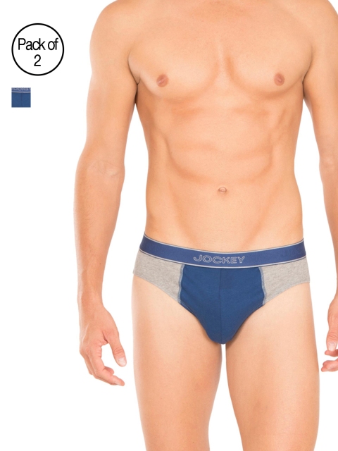 

Jockey Men Grey & Blue Pack of 2 Fusion Briefs 1011-0205