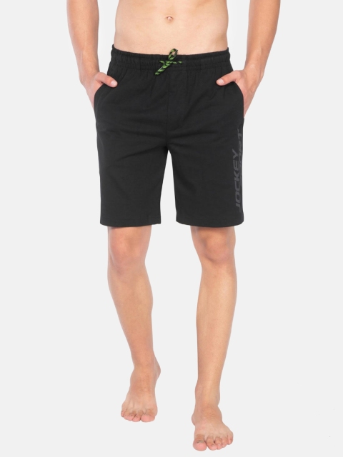 

Jockey Sport Men Black Printed Regular Fit Sports Shorts