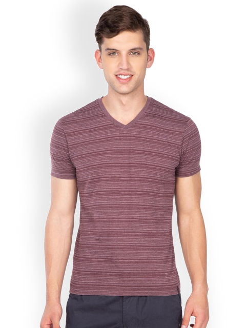 

Jockey Men Burgundy Striped V-Neck Lounge T-shirt AM50-0103