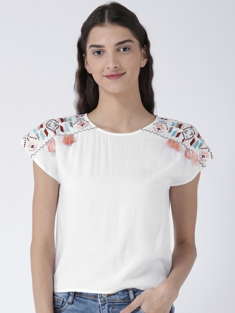 

Magzayra Women White Solid Top