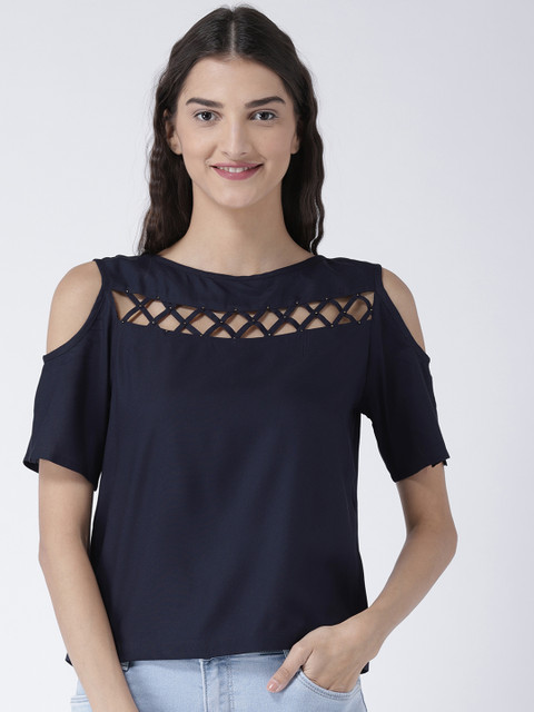 

Magzayra Women Navy Blue Solid Top