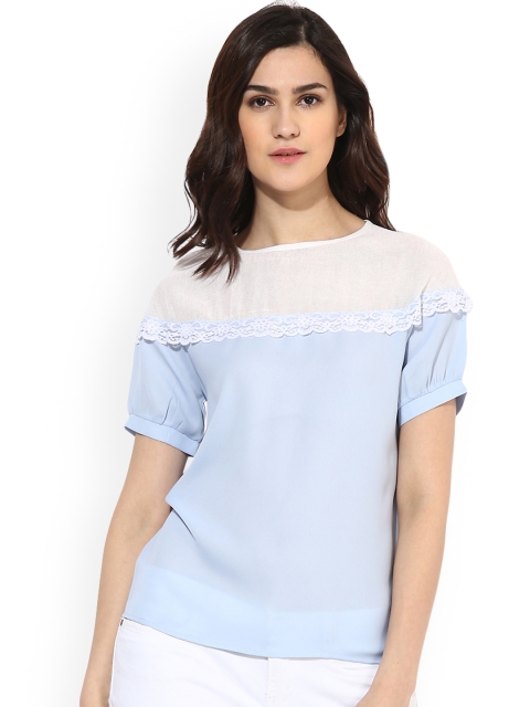 

Magzayra Women Blue Colourblocked Top