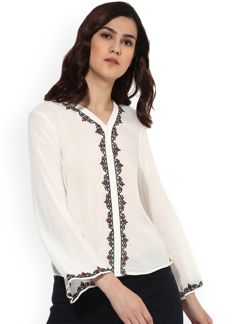 

Magzayra Women White Printed Top