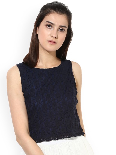 

Magzayra Women Blue Solid Crop Top