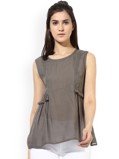 

Magzayra Women Grey Solid A-Line Top