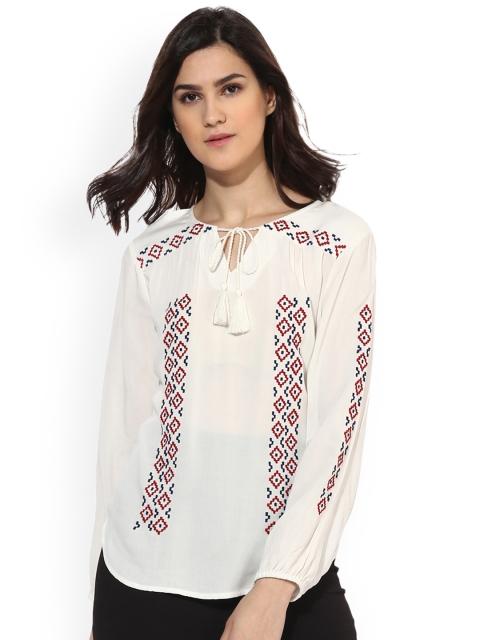 

Magzayra Women White Embellished Top