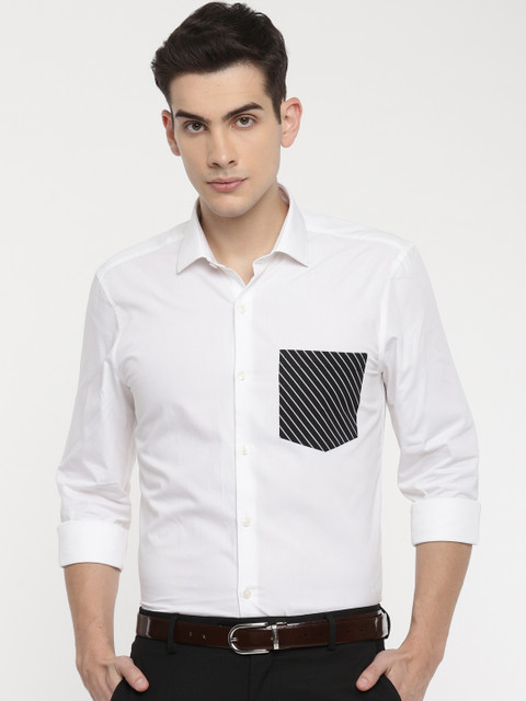 

INVICTUS Men White Slim Fit Solid Formal Shirt