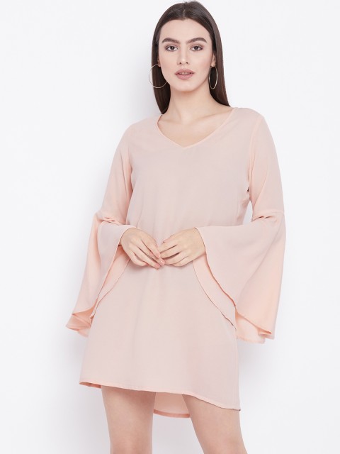 

THE SILHOUETTE STORE Women Pink Solid A-Line Dress