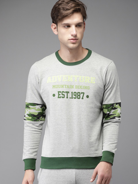 

Moda Rapido Men Grey Printed Sweatshirt