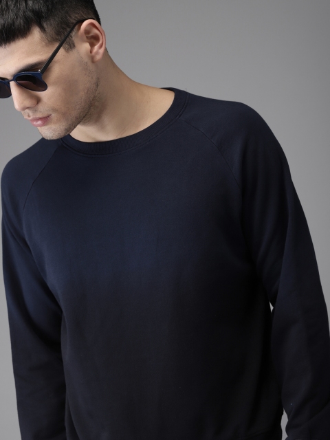 

Moda Rapido Men Navy Blue Solid Sweatshirt