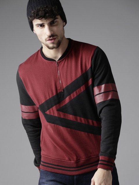 

Moda Rapido Men Maroon Printed Sweatshirt