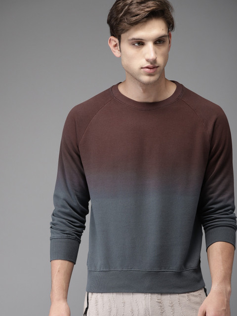 

Moda Rapido Men Brown & Grey Dyed Sweatshirt