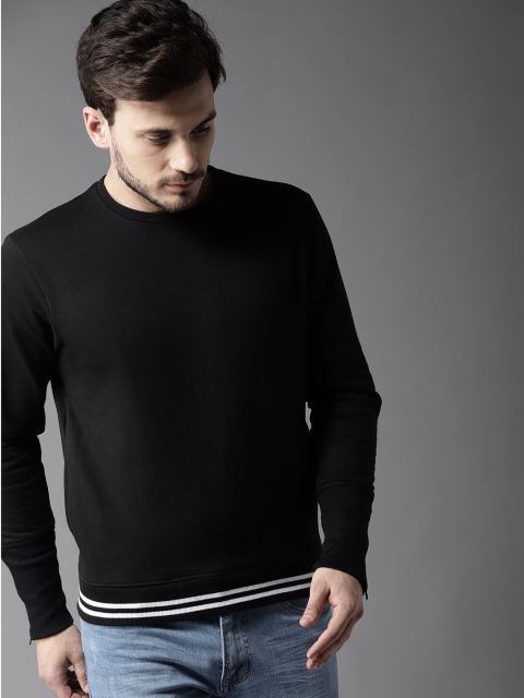 

Moda Rapido Men Black Solid Sweatshirt