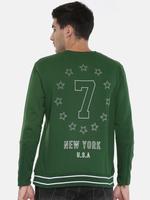 

Moda Rapido Men Green Printed Sweatshirt