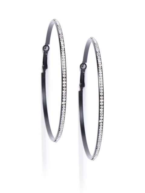 

Jewels Galaxy Black Handcrafted Circular Hoop Earrings