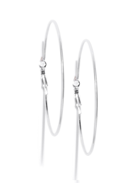 

Jewels Galaxy Silver-Plated Circular Handcrafted Hoop Earrings