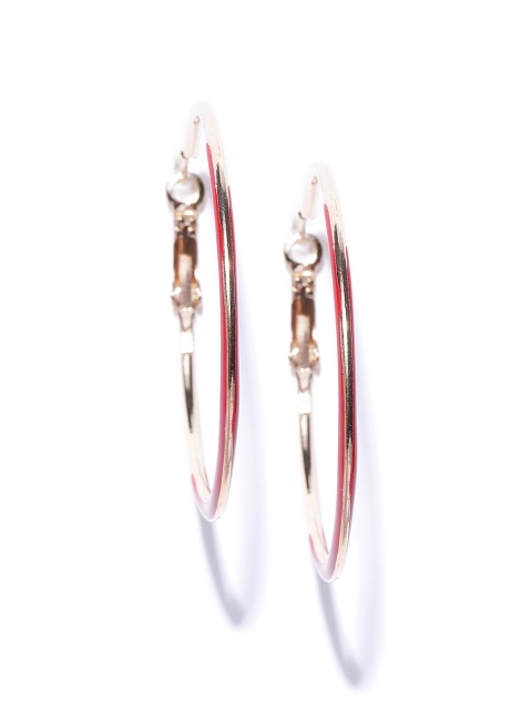 

Jewels Galaxy Red Gold-Plated Circular Handcrafted Hoop Earrings