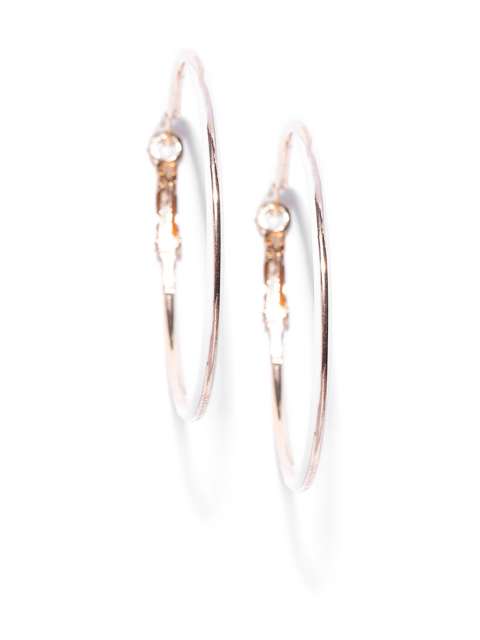 

Jewels Galaxy White Gold-Plated Handcrafted Enamelled Circular Hoop Earrings