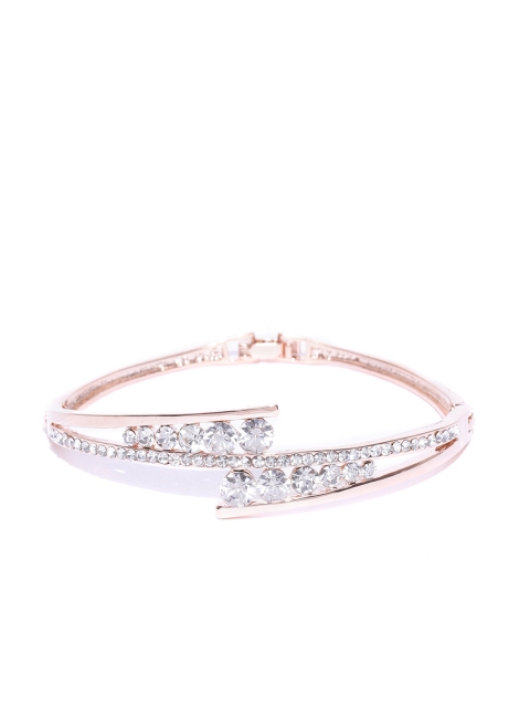 

Jewels Galaxy Rose Gold-Plated Handcrafted Stone-Studded Link Bracelet
