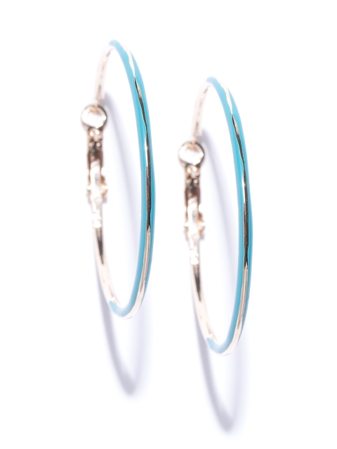 

Jewels Galaxy Blue Gold-Plated Circular Handcrafted Hoop Earrings