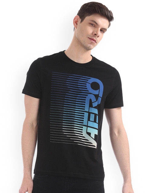 

Aeropostale Men Black Printed Round Neck T-shirt