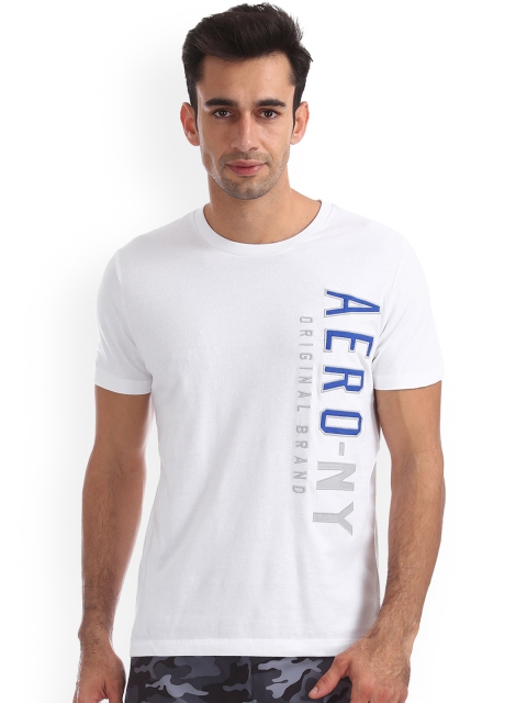 

Aeropostale Men White Printed Round Neck T-shirt