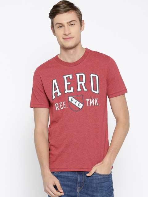 

Aeropostale Men Red Printed Round Neck T-shirt