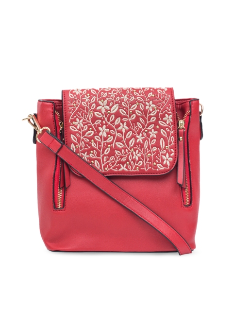 

Chumbak Red Embroidered Sling Bag