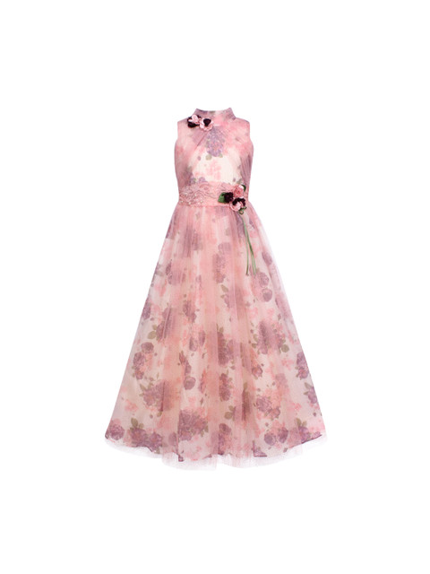 

CUTECUMBER Girls Pink Printed Fit and Flare Dress