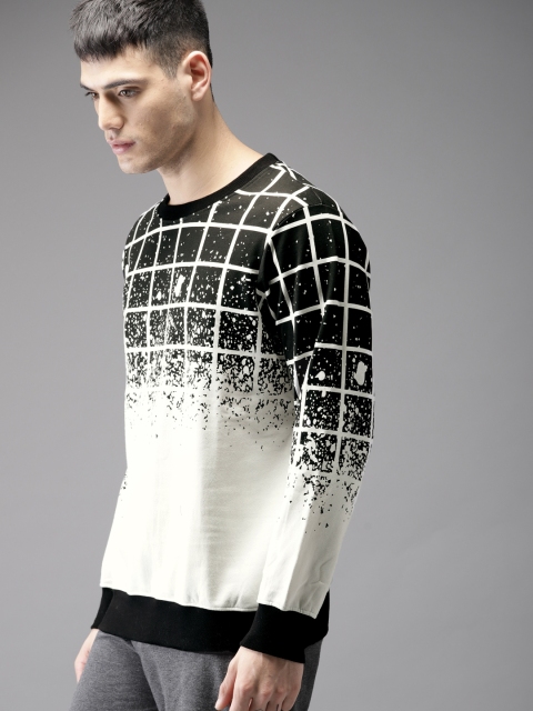 

Moda Rapido Men White & Black Printed Sweatshirt
