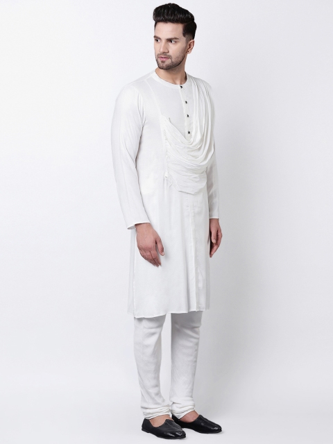 

I Know Men White Solid Straight Kurta