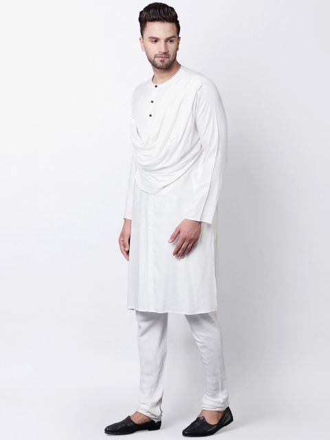 

I Know Men White Solid Kurta with Churidar