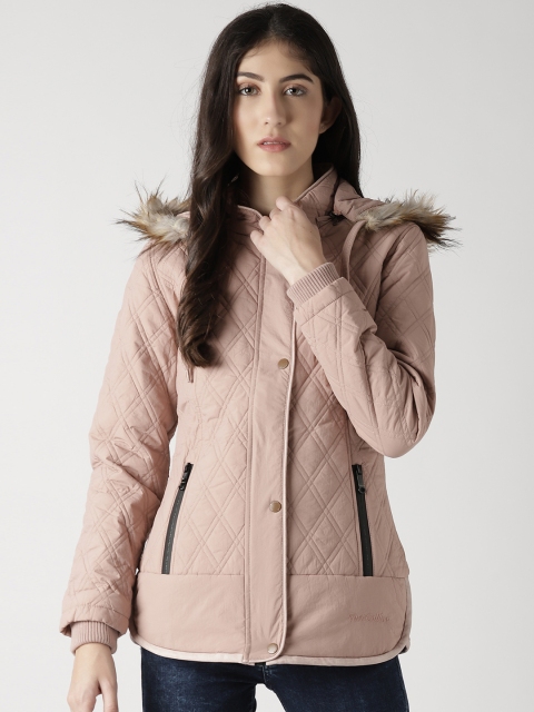 

Fort Collins Women Dusty Pink Solid Hooded Quilted Parka Jacket