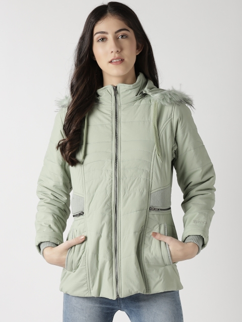 

Fort Collins Women Mint Green Solid Parka Jacket