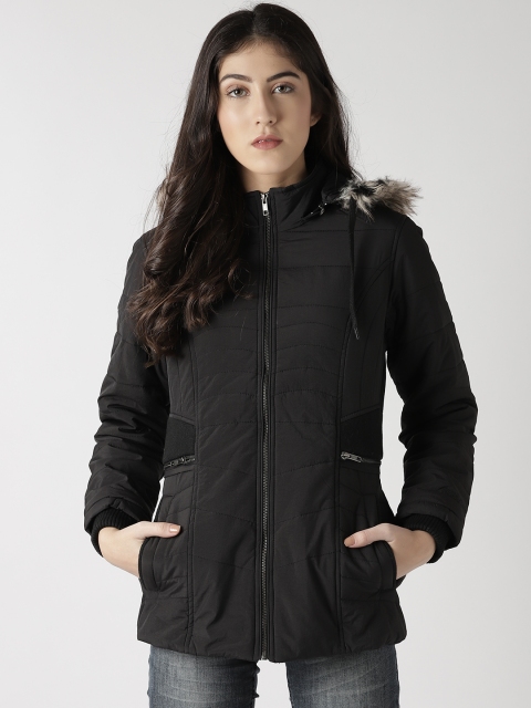 

Fort Collins Women Black Solid Parka Jacket