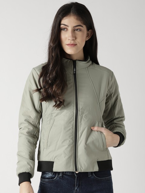 

Fort Collins Women Green Solid Bomber Jacket