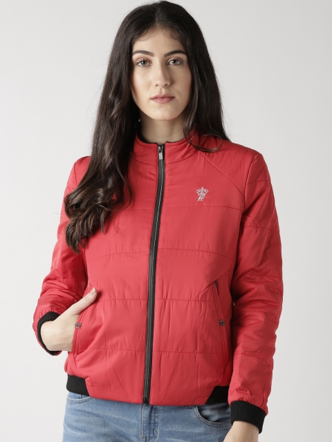 

Fort Collins Women Red Solid Bomber Jacket