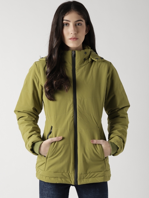 

Fort Collins Women Green Solid Hooded Parka Jacket