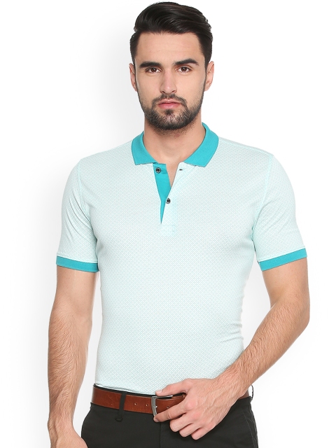 

Van Heusen Men Blue Printed Polo Collar T-shirt