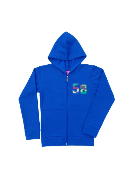 

SWEET ANGEL Unisex Blue Printed Hooded Sweatshirt