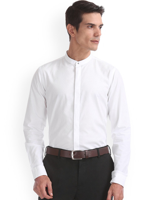 

Arrow New York Men White Regular Fit Solid Semiformal Shirt