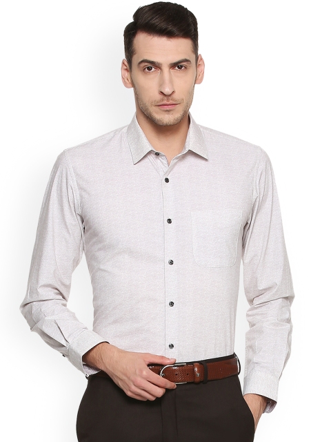 

Peter England Men Beige Slim Fit Self Design Formal Shirt