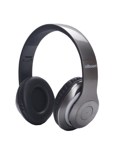

billboard Unisex Silver and Black 485 Metallic Over Ear Bluetooth Wireless Headphones
