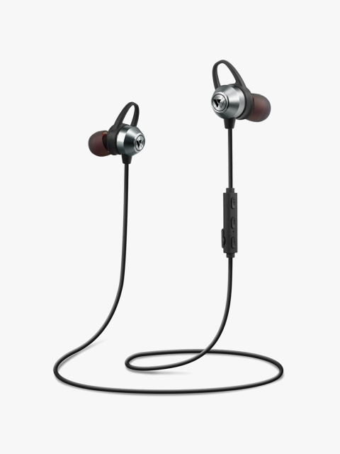 

WINGS Chrome Gunmetal Bluetooth Wireless Earphones with Mic, Charcoal