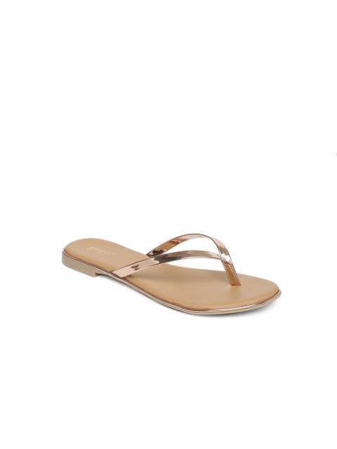 

Ginger by Lifestyle Women Rose Gold Solid Synthetic Open Toe Flats
