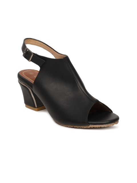 

CODE by Lifestyle Women Black Solid Peep Toe Mules