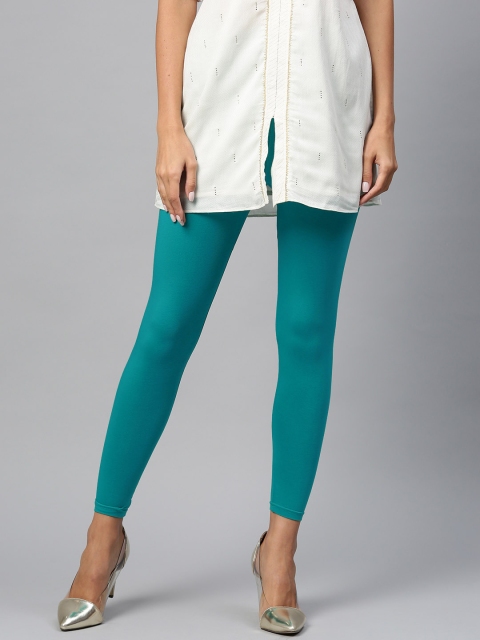 

Shree Green Solid Ankle-Length Leggings, Sea green