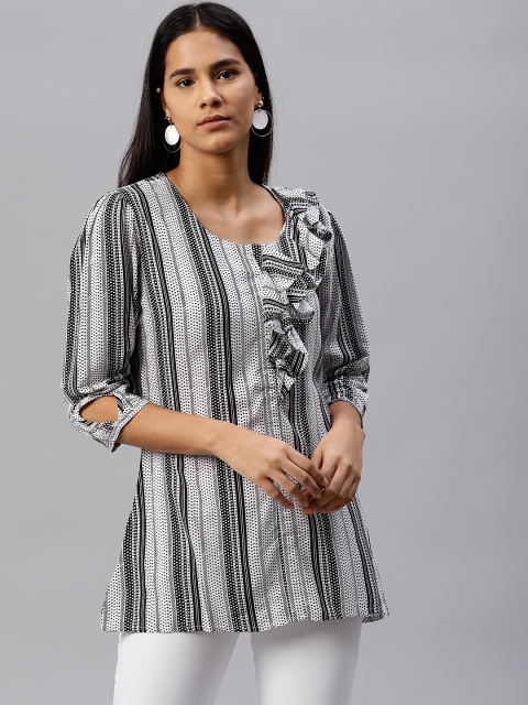 

Shree Black & White Striped Tunic