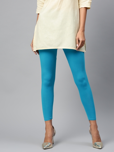 

Shree Blue Solid Ankle-Length Leggings